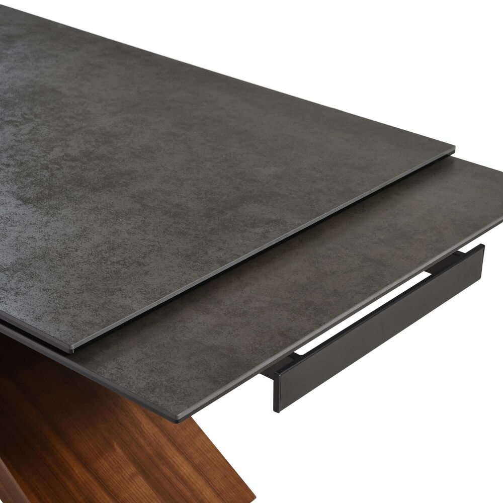 Blue River Milena Extendable Dining Table in Shadow, Walnut and Black - Table Only, , large