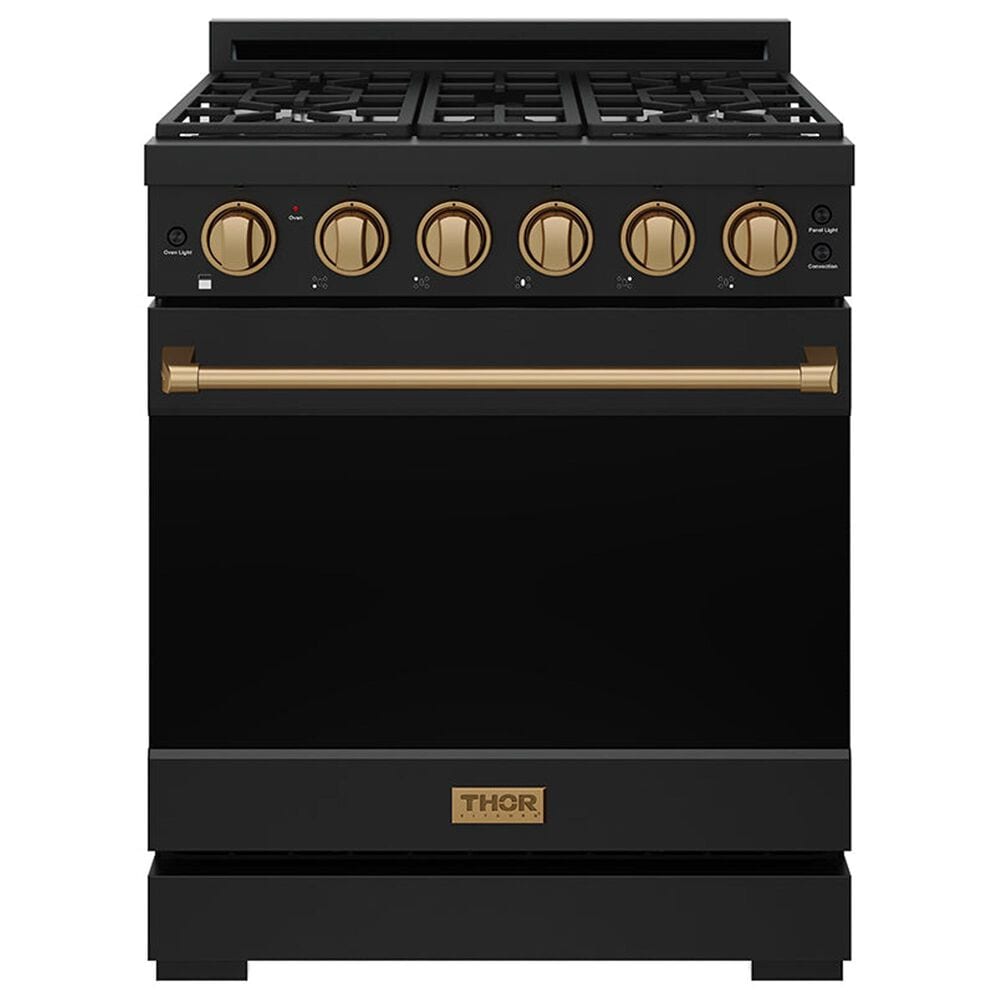 Thor Kitchen Gordon Ramsay 4.6 Cu. Ft. Professional Gas Range with Bronze Handle Kit in Black, , large