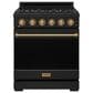 Thor Kitchen Gordon Ramsay 4.6 Cu. Ft. Professional Gas Range with Bronze Handle Kit in Black, , large