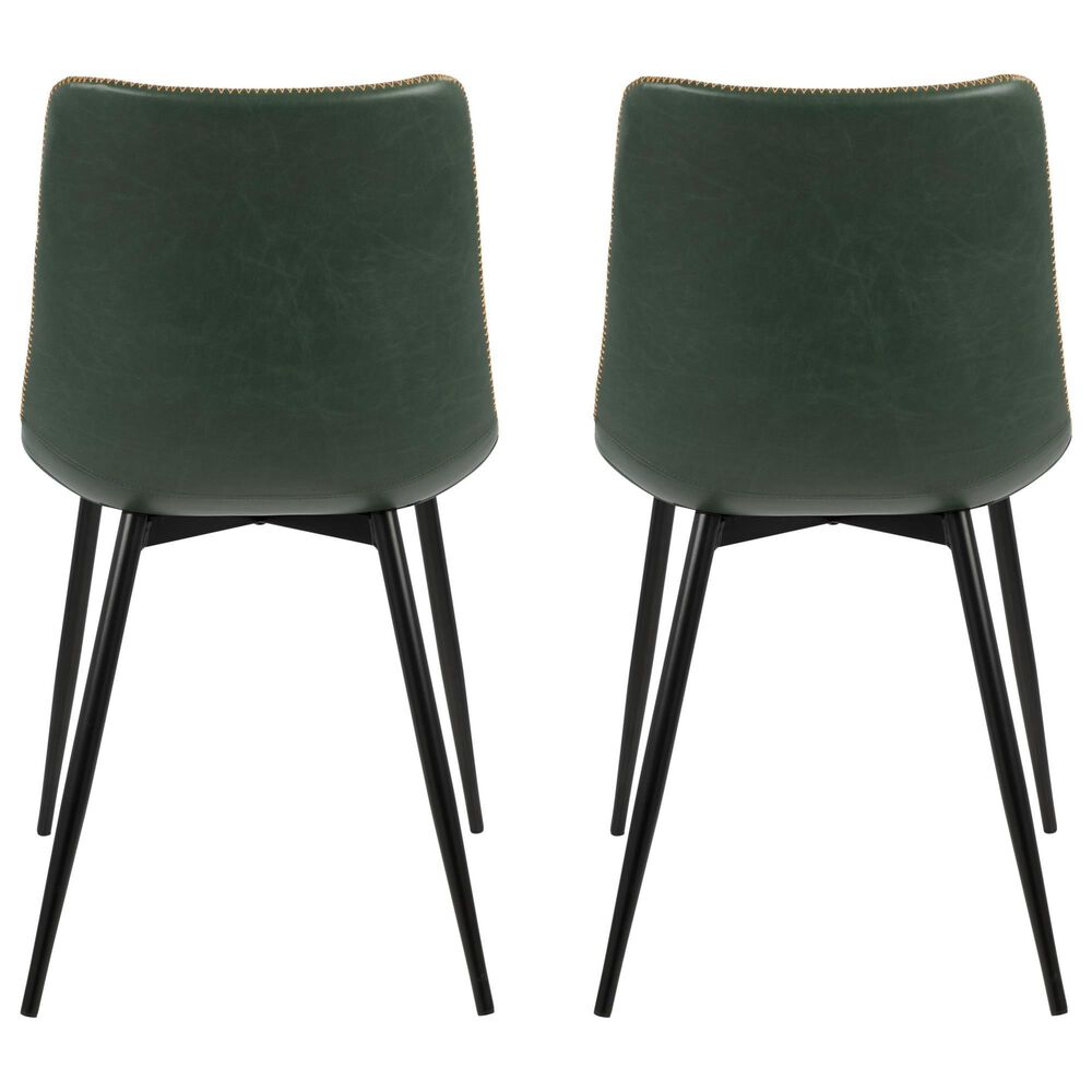 LumiSource Durango Side Chair with Green Upholstered in Black (Set of 2), , large