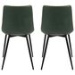 LumiSource Durango Side Chair with Green Upholstered in Black (Set of 2), , large