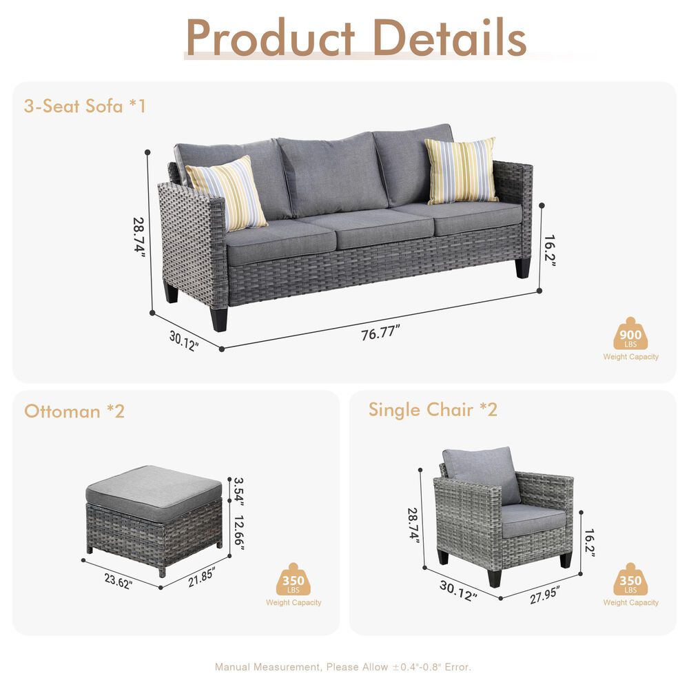 HOMLUX 5-Piece Outdoor Patio Furniture Set in  Dark Gray, , large