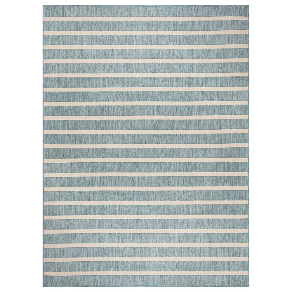 Nourison Positano POS03 Aqua and Ivory 8&#39; x 10&#39; Indoor/Outdoor Area Rug, , large