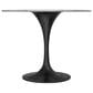 Leisuremod LeisureMod Verve Collection 36 Round Dining Table, Black Base with Sintered Stone White Top, , large