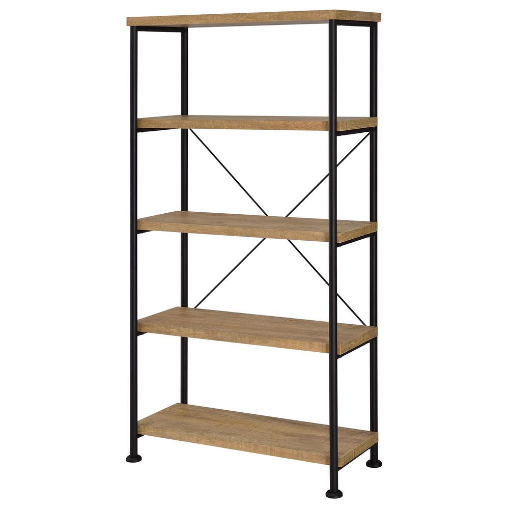 Pacific Landing Analiese 4-Shelf Bookshelf in Mango and Black, , large
