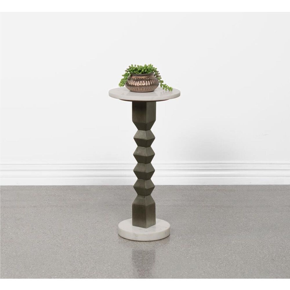 Pacific Landing Colette Accent Table in White &amp; Dark Grey, , large