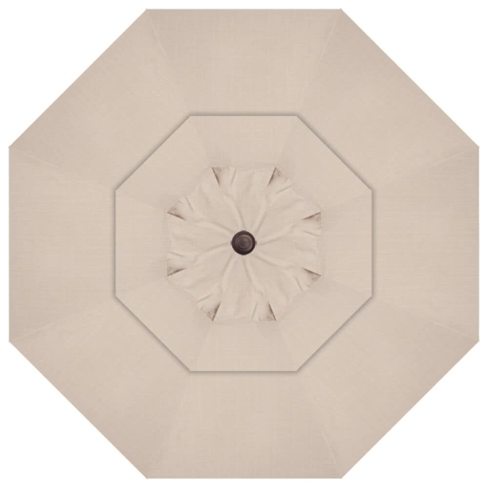 Treasure Garden 13&#39; Starlux Cantilever Umbrella with Bronze Base in Champagne, , large