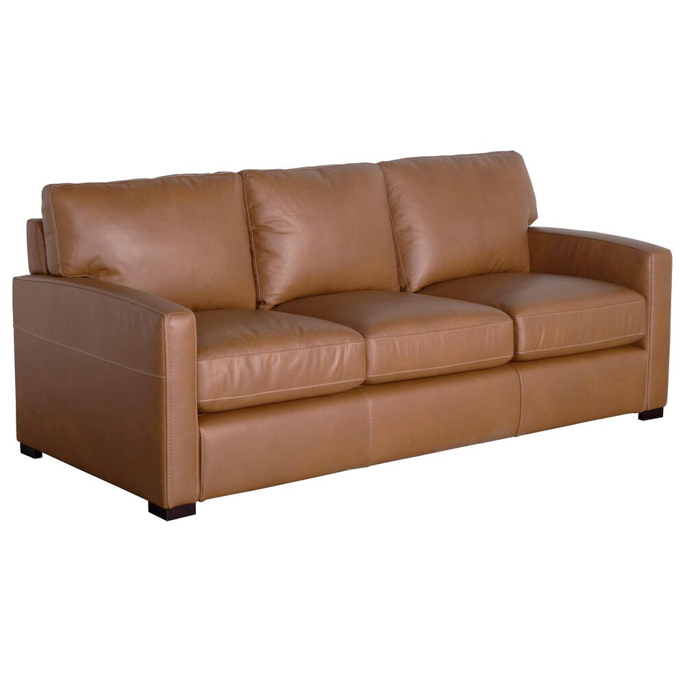 Bassett Wilson Leather Sofa in Pecan NFM