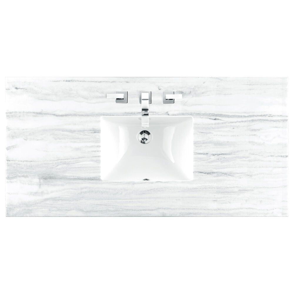 James Martin Vanities Brookfield 48&quot; Single Bathroom Vanity in Honey Oak with 3 cm Arctic Fall Solid Surface Top and Rectangular Sink, , large