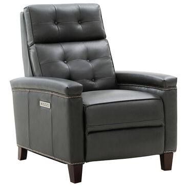 Barcalounger Jamey Leather Zero Gravity Power Recliner with Power Headrest in Gunmetal, , large