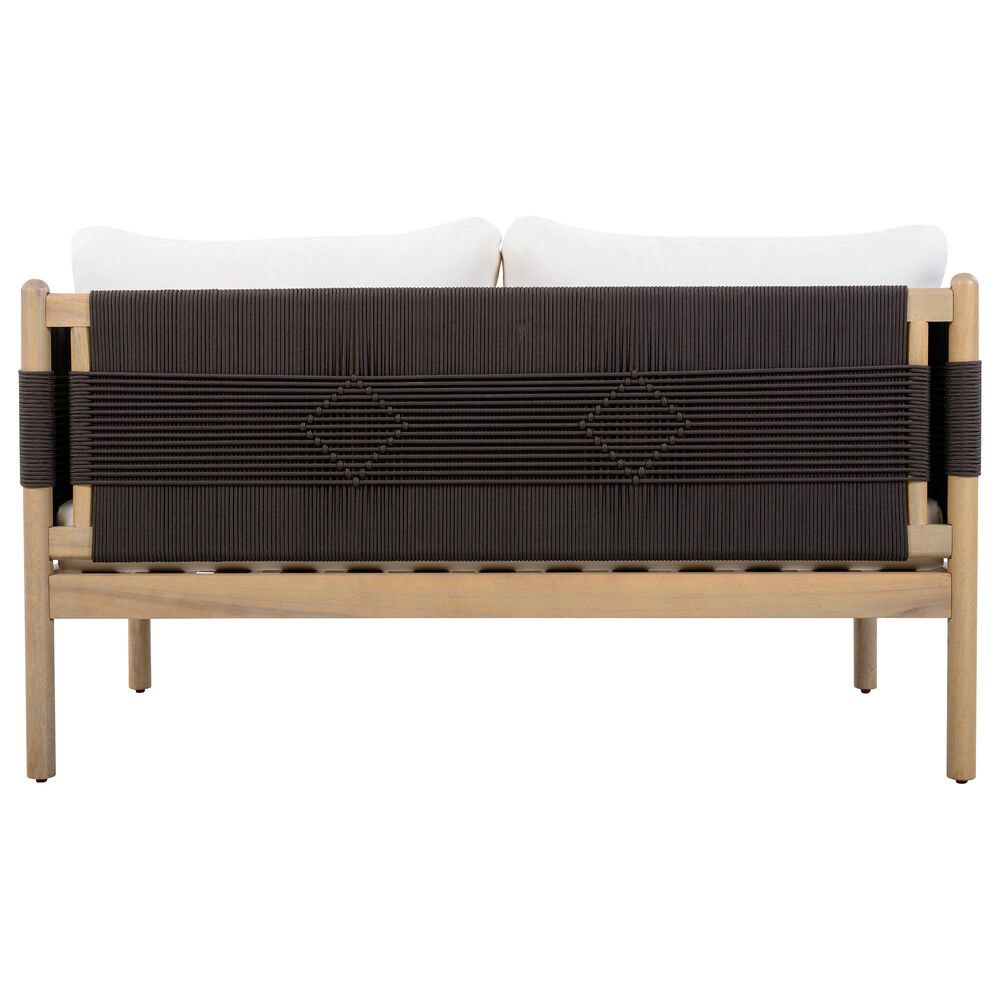 HOMLUX Outdoor Stationary Loveseat with Black Rope in Cream, , large