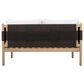 HOMLUX Outdoor Stationary Loveseat with Black Rope in Cream, , large