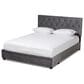 Baxton Studio Caronia Queen Upholstered Storage Bed in Grey, , large