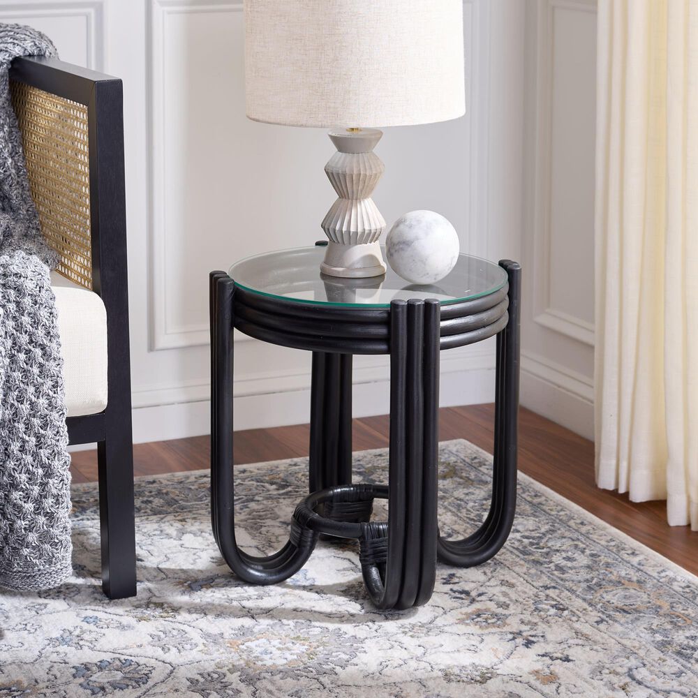 Safavieh Bilian Round Accent Table in Black, , large