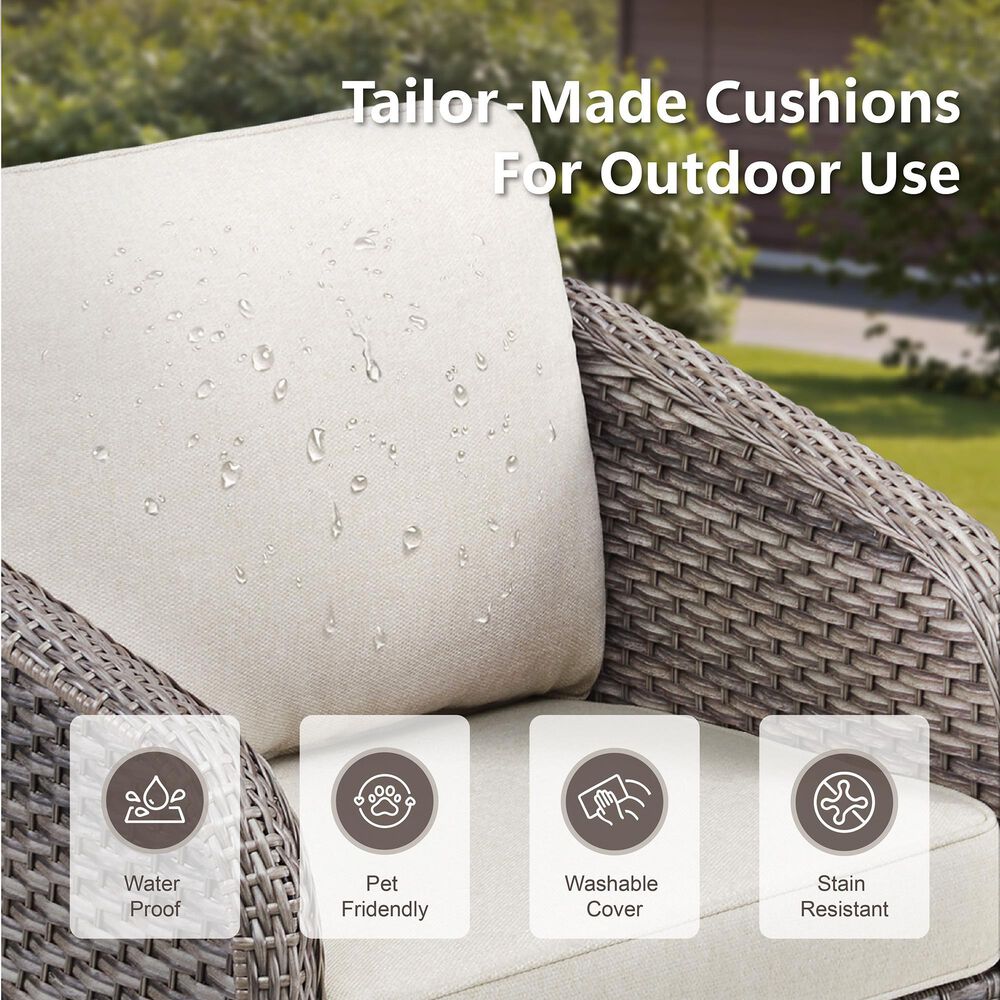 Sunwell Garden 3-Piece Patio Conversation Set in Beige, , large