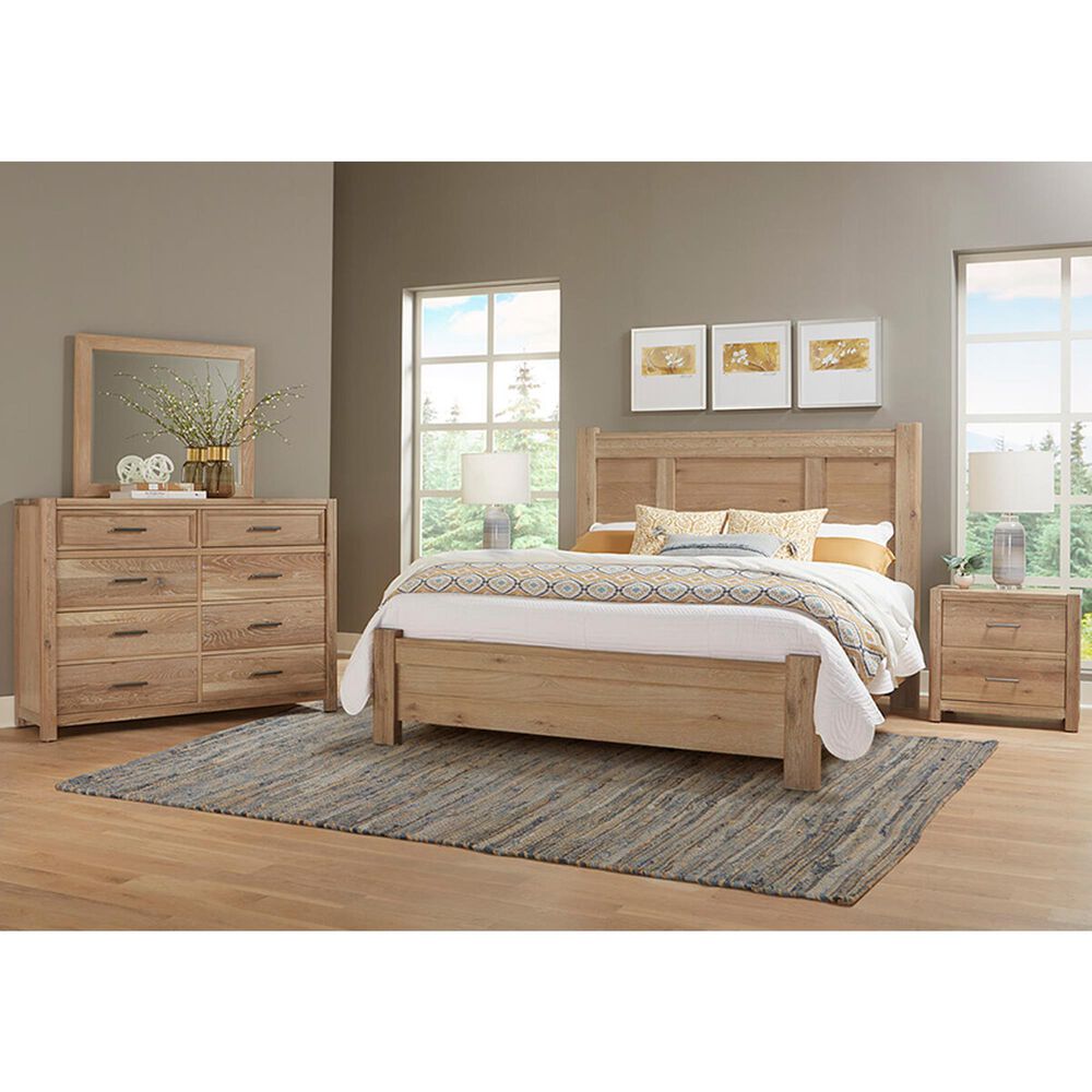 Viceray Collections Crafted Oak 2-Drawer Nightstand in Bleached White, , large