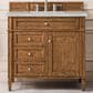James Martin Vanities Brittany 36" Single Bathroom Vanity in Saddle Brown with 3 cm Victorian Silver Quartz Top and Rectangular Sink, , large