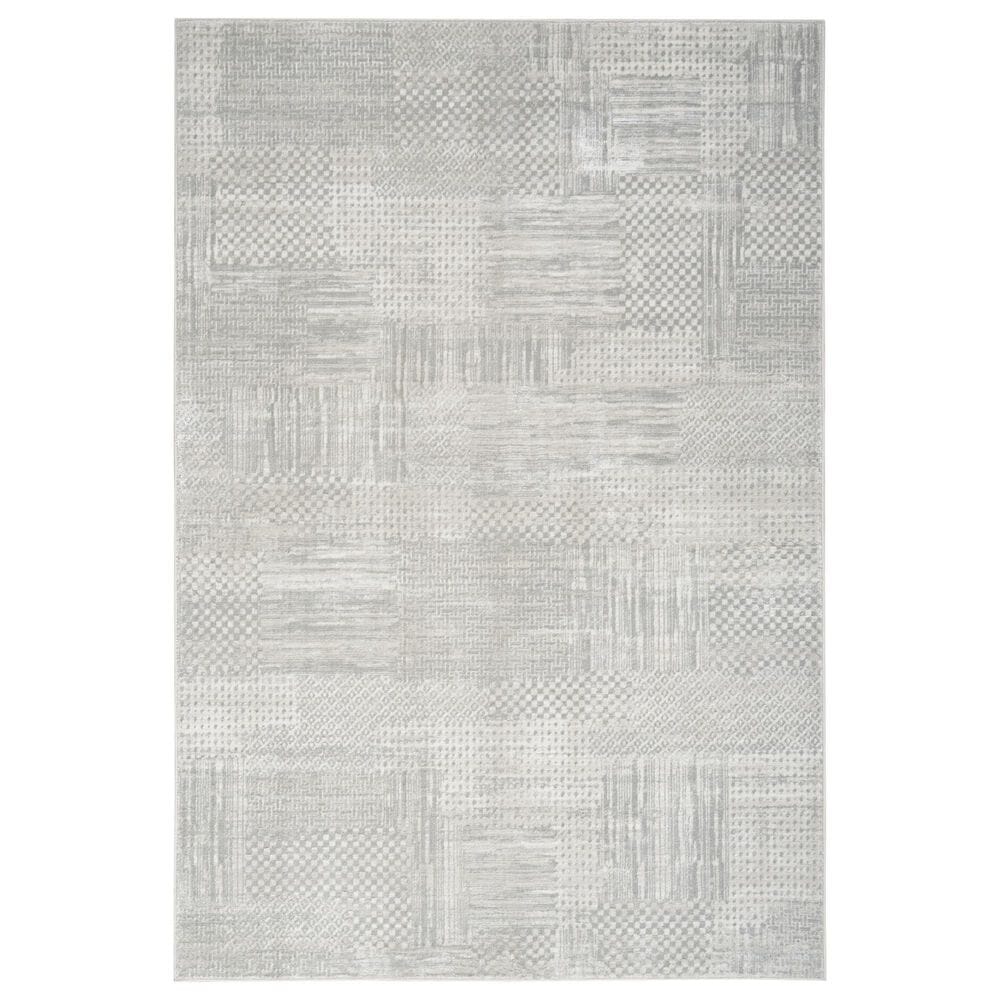 Nourison Glitz GLZ09 Silver and Grey 7"10" x 9"10" Area Rug, , large