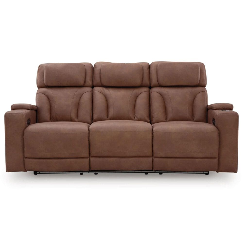 Ashley Point Clear Power Reclining Sofa in Caramel, , large