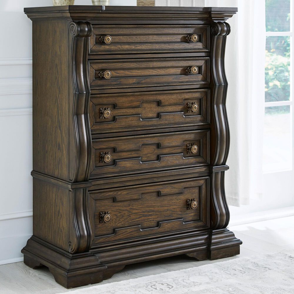 Millenium Maylee 5-Drawer Chest in Dark Brown, , large