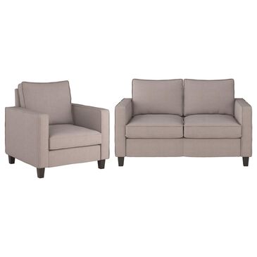 CorLiving Georgia 2-Piece Stationary Loveseat and Arm Chair Set in Taupe, , large