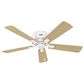 Hunter Crestfield Low Profile 52" Ceiling Fan with LED Lights in Fresh White, , large