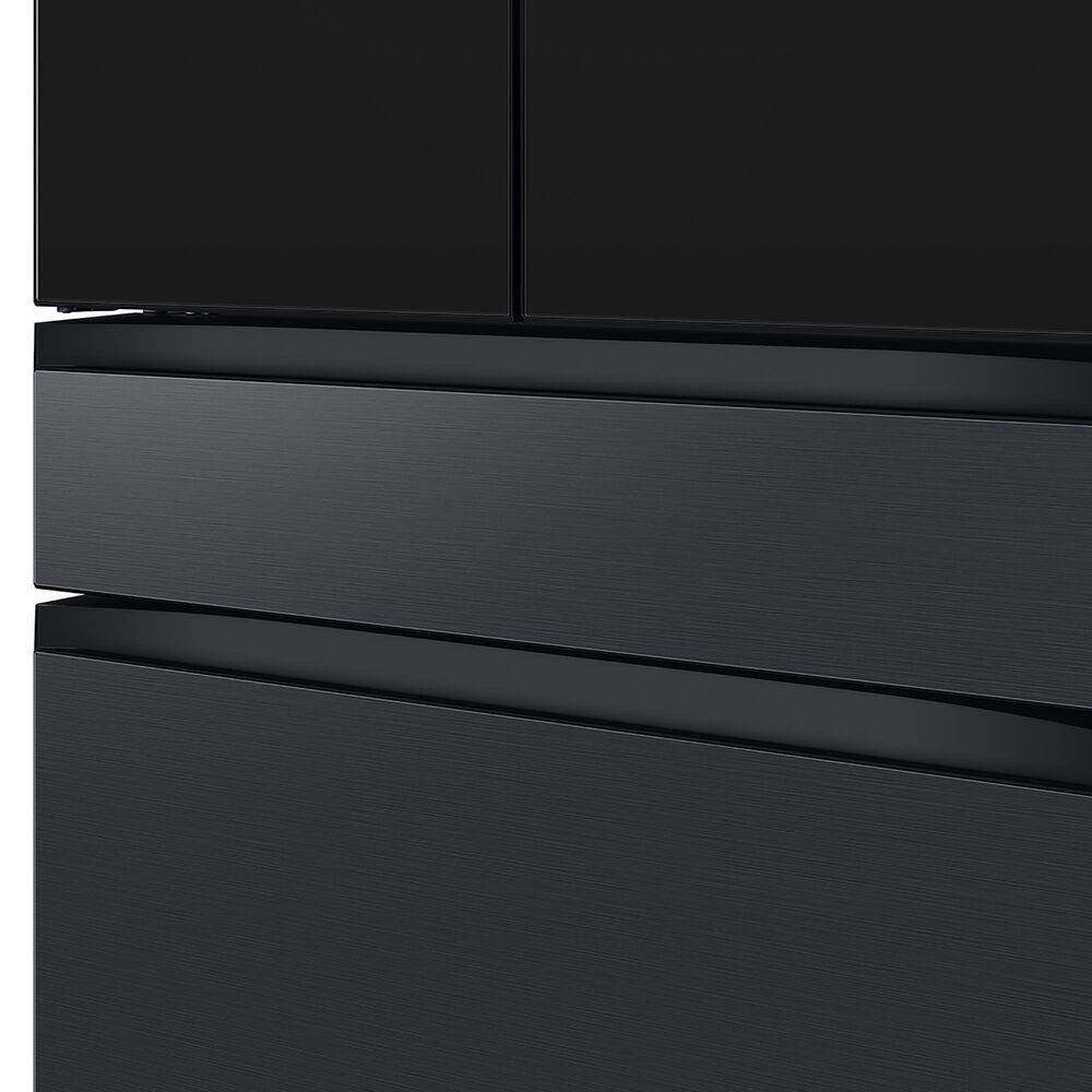 Samsung Bespoke Bespoke 23 Cu. Ft. Counter Depth 4-Door French Refrigerator with Family Hub and Top Left Panel in Charcoal Glass and Matte Black Steel Middle and Bottom Panels, , large