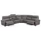 Oxford Furniture 6-Piece Leather Power Reclining Sectional in Gray, , large