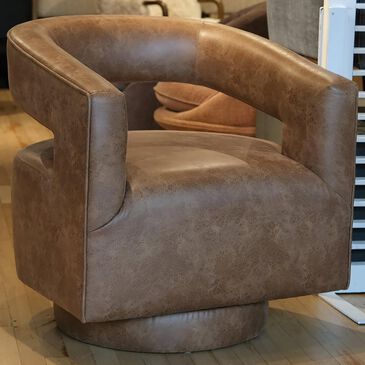 Golden Wave Furniture Swivel Chair in Saddle, , large