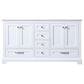 Lexora Home Dukes 60" Double Bathroom Vanity in White with 2 cm White Carrara Marble Top and Rectangular Sinks, , large