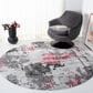 Safavieh Craft 4" Round Grey and Pink Area Rug, , large