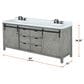 Lexora Home Marsyas 84" Double Bathroom Vanity in Ash Grey with 2 cm White Cultured Marble Top and Rectangular Sinks, , large