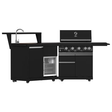 Forno All"Aperto 2-Piece Outdoor Kitchen Grill Set with Bar and Beverage Center in Black, , large