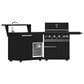Forno All"Aperto 2-Piece Outdoor Kitchen Grill Set with Bar and Beverage Center in Black, , large