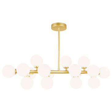 CWI Lighting Arya 16-Light Chandelier with White Shade in Satin Gold, , large