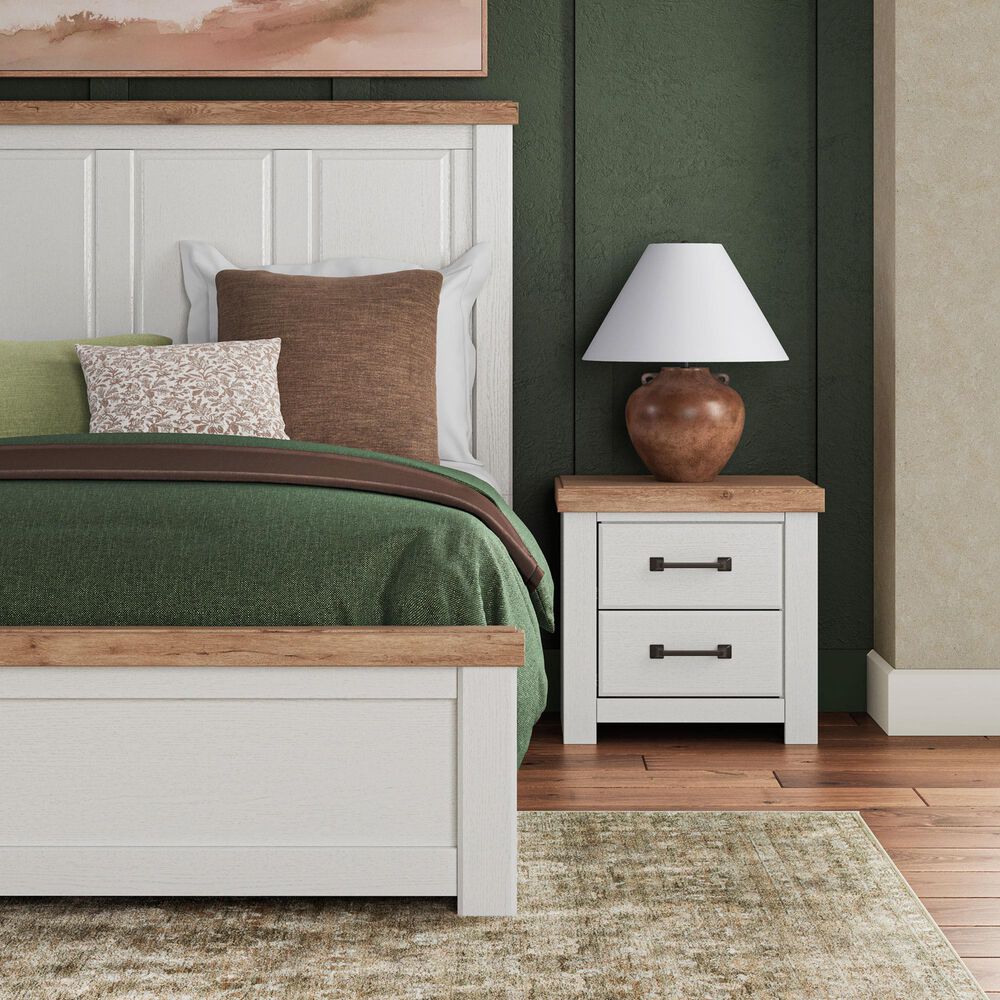 Ashley Savonport Queen Storage Panel Bed in White and Brown, , large