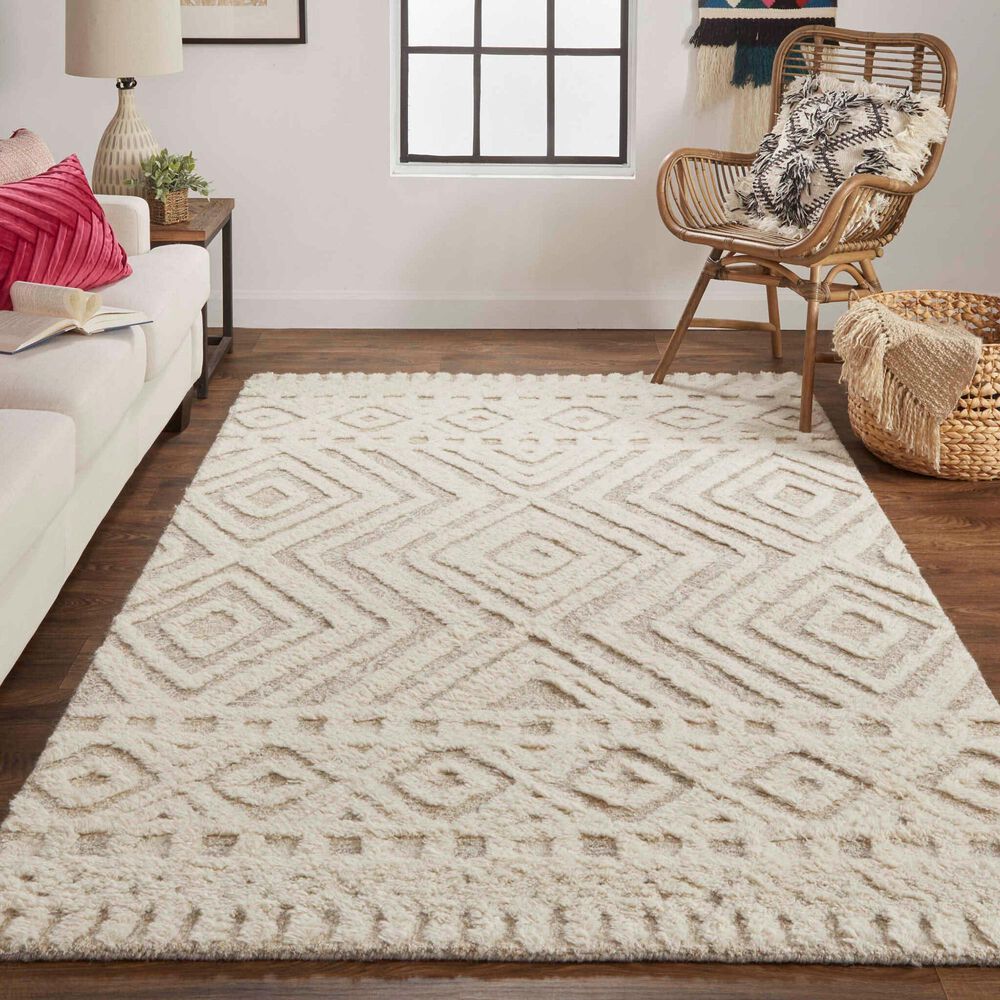 Feizy Anica 10&#39; x 14&#39; Beige Area Rug, , large
