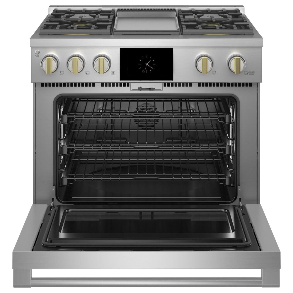 Monogram 36&quot; Dual-Fuel Professional Range with 4 Burners and Griddle in Stainless Steel, , large