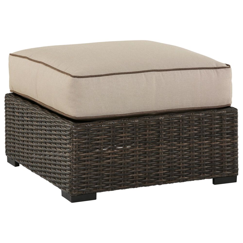 Ashley Coastline Bay Ottoman with Cushion in Brown, , large