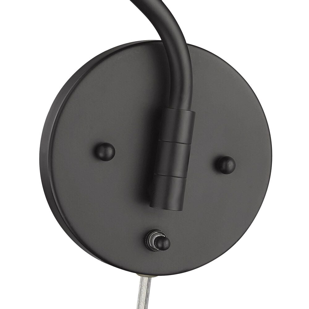 Golden Lighting Ryleigh 1-Light Articulating Wall Sconce in Matte Black, , large