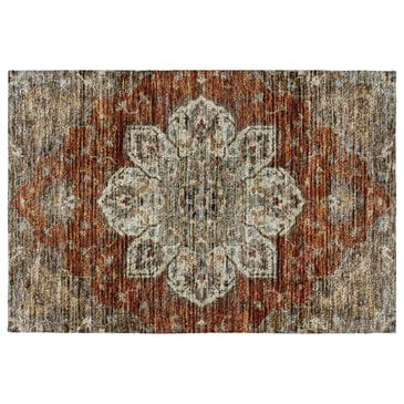 Dalyn Rug Company Silk Road Paprika, Ivory, Beige, Gold, Brown, Gray and Teal 2"6" x 3"10" Area Rug, , large