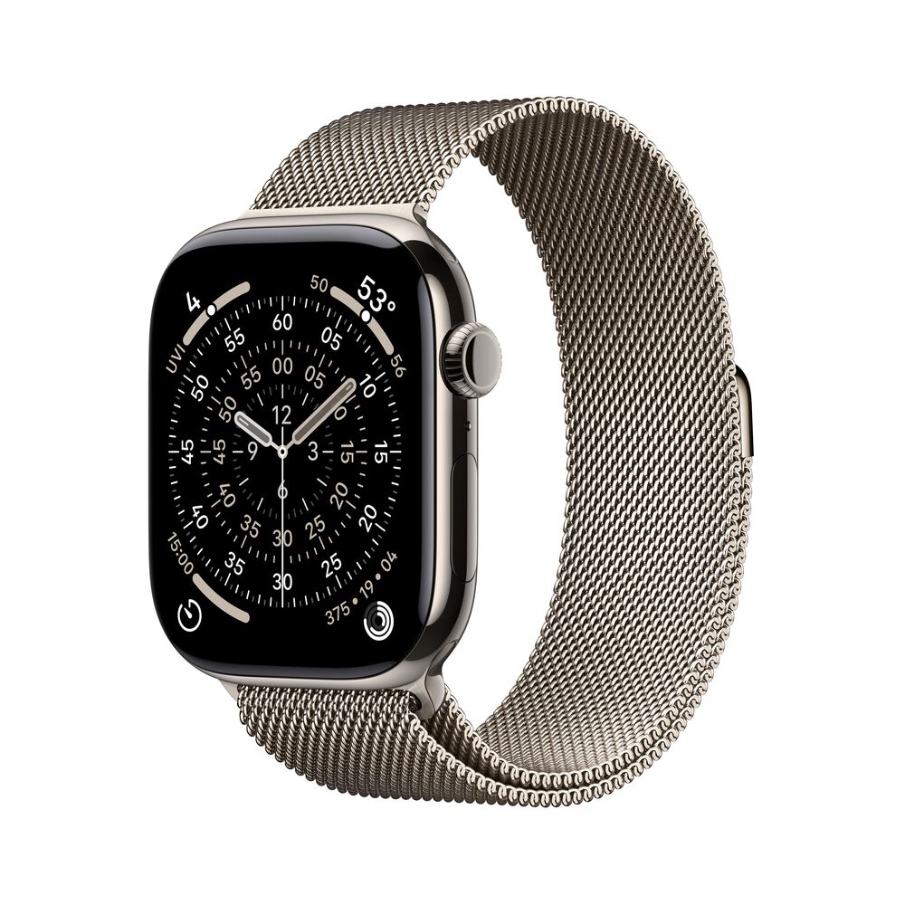 Apple Watch Series 11 (GPS+Cellular) 46mm Titanium Case with Natural Milanese Loop - S/M - (2025), , large