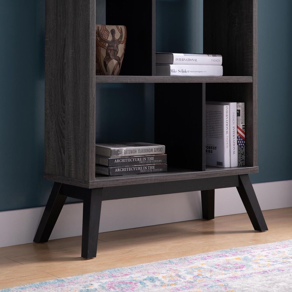 Global Movement 8-Shelf Bookcase in Distressed Grey and Black, , large