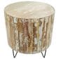 Maple and Jade End Table with Metal Hairpin Legs in Brown, Whitewashed, Blue and Black, , large