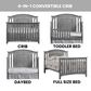 Oxford Village Willowbrook 3- Piece Nursery Set with 4 -In -1 Convertible Crib, Dresser and Changer Top in Graphite Gray, , large