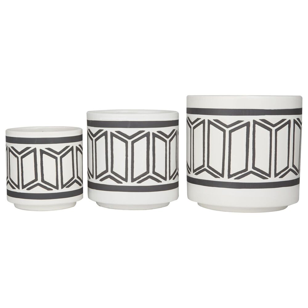 Maple and Jade Planter in White and Black (Set of 3), , large