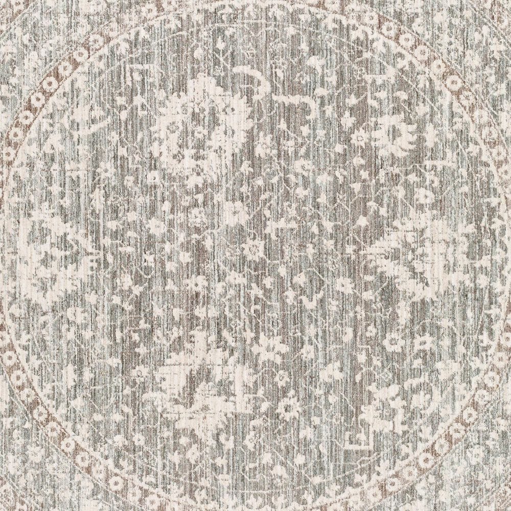 Surya Carlisle 5&#39;3&quot; Round Light Sage, Pale Blue, Light Gray and Ivory Area Rug, , large