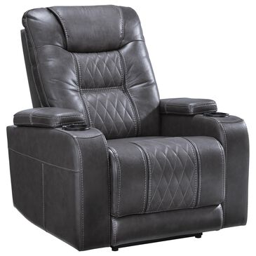 Signature Design by Ashley Composer Power Recliner with Adjustable Headrest and LED Light in Grey, , large