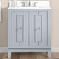 37B Kinsale 30" Single Bathroom Vanity Cabinet in Soft Blue with White Composite Stone Top and Backsplash, , large