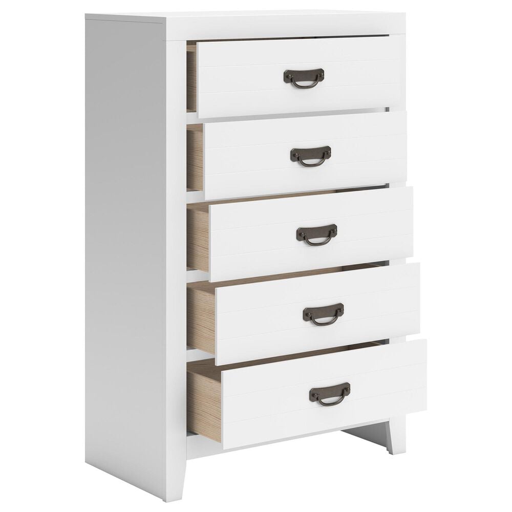 Ashley Binterglen 5-Piece King Panel Bedroom Set in White, , large